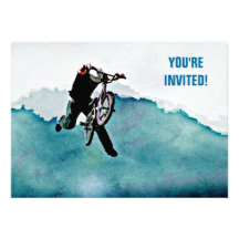 Freestyle BMX Bicycle Stunt Invitations