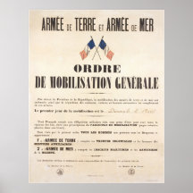 French Army and Navy.  General Mobilisation Order. Posters