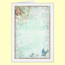French Bluebird & Tassels cards