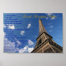 French Breakfast Muffins Art Recipe Poster