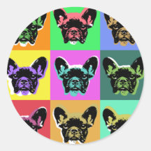 French bulldog round stickers