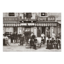 French cafe bar street scene photo art