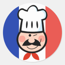 French Chef Round Sticker