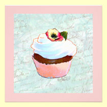 French Chocolate Pink Cupcake invitations