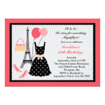 French Fashion Birthday Invitation