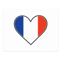 French Heart Flag Post Card