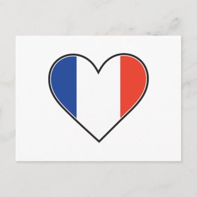 French Postcards on French Flag Shaped Like A Heart  Customise This Item With A Name
