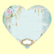 French Lace & Pink Roses Sticker Tags stickers