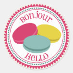 French Macarons Bonjour Envelope Seal Sticker