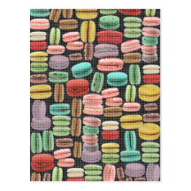 French Macarons Pop Art Postcard