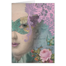 French Masquerade Card