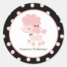 French Poodle Favour Sticker
