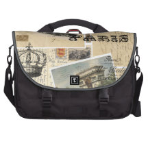 French Postcard Collage Laptop Sleeve Laptop Computer Bag