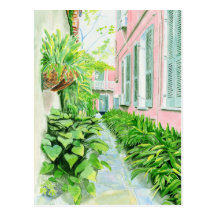 French Quarter Courtyard Postcard