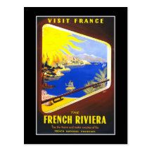 "French Riviera" Vintage Travel Post Card