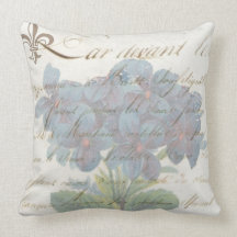 French Script Hydrangea Market Style Pillow