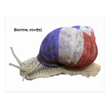 French snail, Bonne route! Postcard
