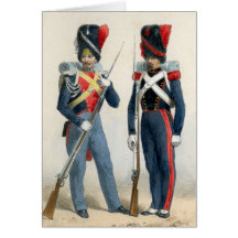 French soldiers of the 19th century greeting card