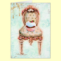 French Tea Party Cupcake Design cards