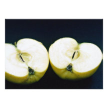 Fresh Apple cut into halves Invitation