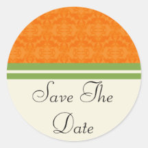 Fresh Citrus Orange Save The Date Wedding Stickers