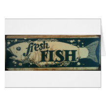 fresh fish sign card
