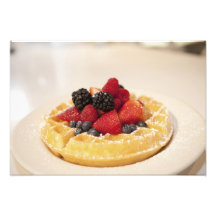 Fresh fruit waffle art photo