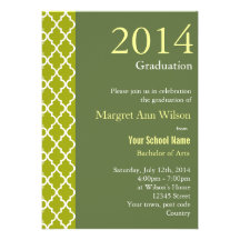 Fresh green summer graduation party invitations. l