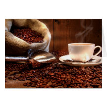 Fresh Ground Coffee Greeting Cards