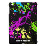 Fresh Retro Neon Paint Splatter on Black