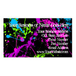 Fresh Retro Neon Paint Splatter on Black Business Card
