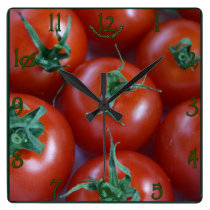 Fresh Tomatoes Square Wall Clock wall clocks