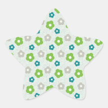 Fresh Turquoise and Green Daisy Pattern Sticker