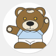 Friday Casual Bear Round Stickers