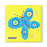Fridge Art: John Dyer Blue Butterfly Magnet magnets