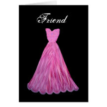 FRIEND Be My Bridesmaid - Customisable - PINK Gown Cards