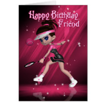 Friend Birthday Card - Tennis