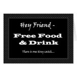 FRIEND Funny Groomsman Invitation Free Food Card