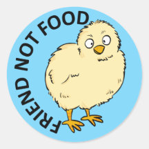 Friend Not Food Vegan Chicken Round Stickers