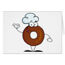 Friendly Doughnut Cartoon Character Card