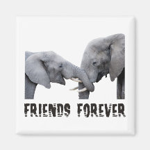 Friends Forever Elephants hugging / kissing Magnets