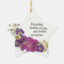 Friendship and flowers christmas tree ornaments