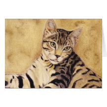 "Frisky" cat portrait card