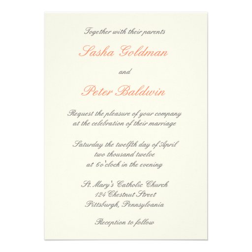 Fritillaria Floral Wedding Invitation