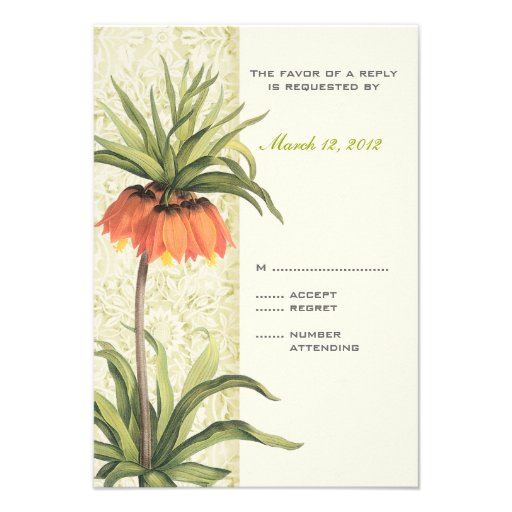 Fritillaria Floral Wedding Invitation RSVP 2