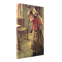 Fritz von Uhde - The big sister Gallery Wrap Canvas