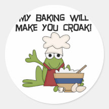 Frog Baker Tshirts and Gifts Round Stickers