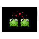 Frog Couple with hearts. Greeting Cards