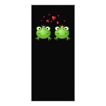 Frog Couple with hearts. Personalized Rack Card
