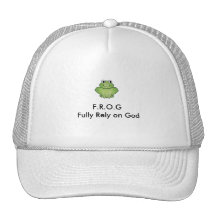 Frog, F.R.O.G  Fully Rely on God Trucker Hat